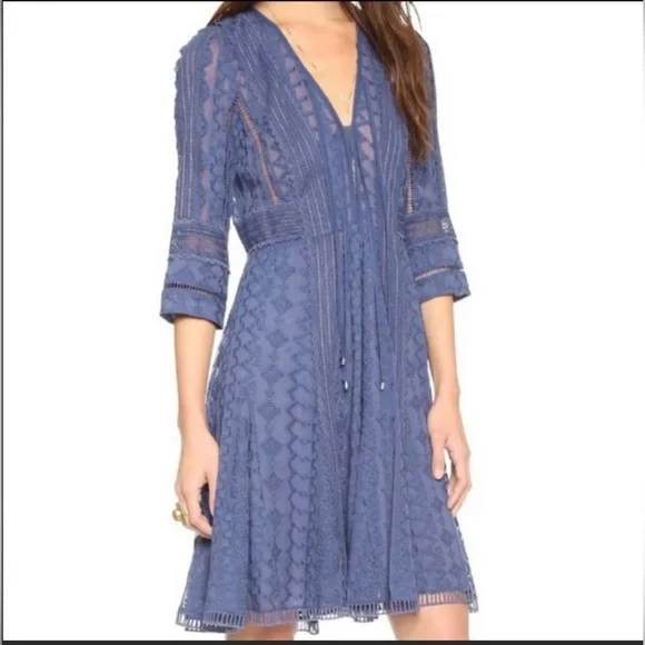 rebecca taylor blue lace dress RACHELLE DRESS IN MARITIME BLUE | CULT MIA